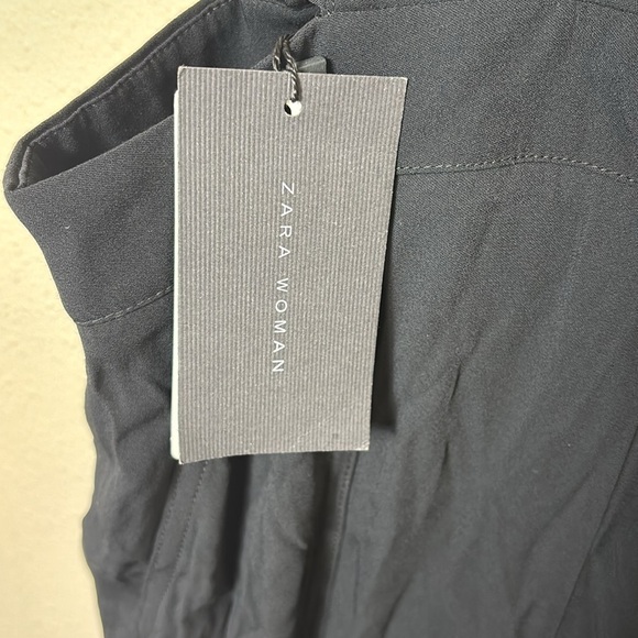 NWT Zara Pinafore Black Ruffled Jumpsuit size Medium - Picture 11 of 14